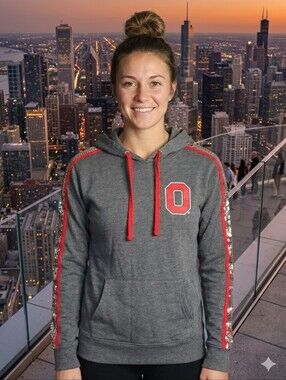 Ohio State University Scarlet Series Fleece Sequin Pullover Hoodie Size M